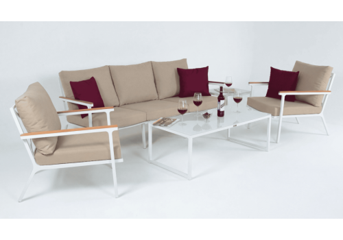  Лаунж зона ФЕСТА бежевая с трехместным диваном, фото 4 