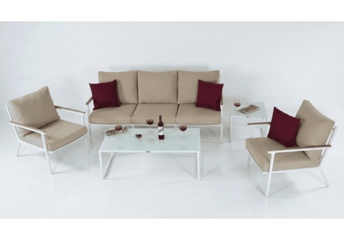  Лаунж зона ФЕСТА бежевая с трехместным диваном, фото 5 