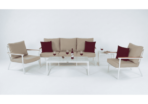  Лаунж зона ФЕСТА бежевая с трехместным диваном, фото 6 