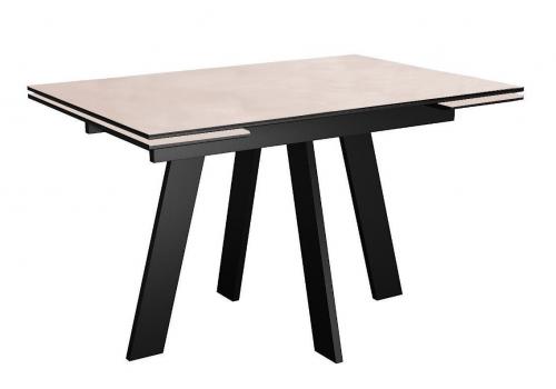  Стол DikLine SKM110 Керамика Krater Perla (бежевый матовый)/подстолье черное, фото 1 