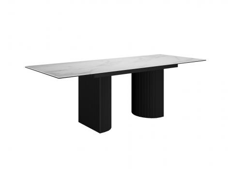  Стол DikLine EKD160, Керамика Белый глянец (К8/2), опоры черные (2 уп.), фото 4 