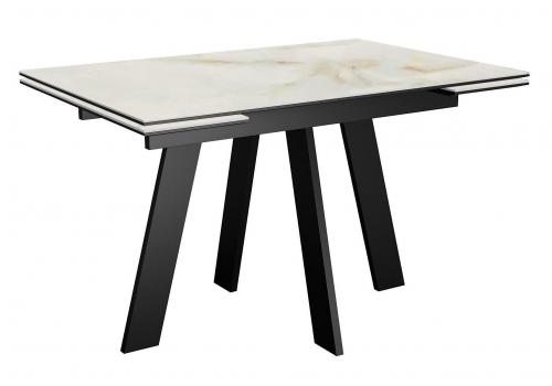  Стол DikLine SKM110 Керамика глянец Ostra Bianco (мрамор глянец белый)/подстолье черное, фото 1 