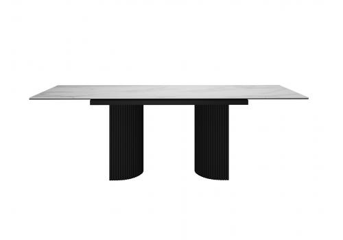  Стол DikLine EKD160, Керамика Белый глянец (К8/2), опоры черные (2 уп.), фото 2 