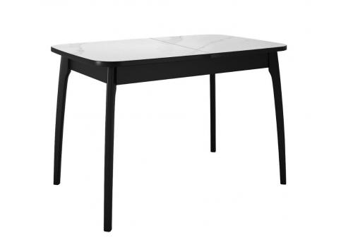  Стол DikLine MK15 Керамика Белый мрамор/подстолье черное/опоры черные, фото 1 