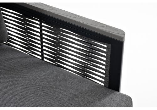  "Сан Ремо" кресло плетеное из роупа садовое, каркас алюминий темно-серый, роуп серый, ткань серая, фото 6 