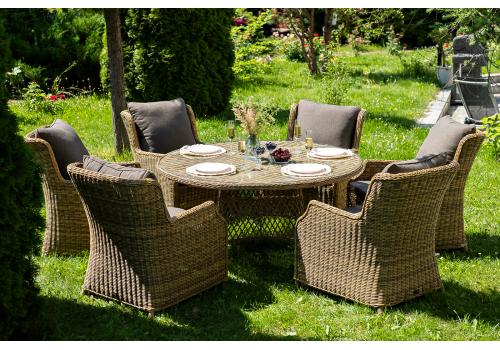  "Эспрессо–150 N" обеденная группа плетеная, цвет соломенный, фото 1 