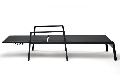  "Парма" шезлонг из алюминия темно-серый (RAL7024) муар, ткань текстилен серая, фото 6 