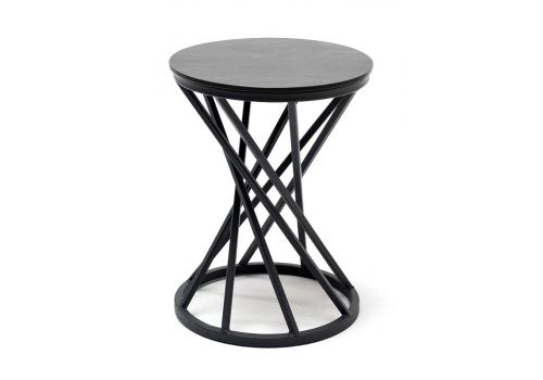  "Сантьяго" журнальный стол из HPL круглый Ø40 H55, каркас из стали темно-серый (RAL 7024), цвет столешницы "серый гранит", фото 1 