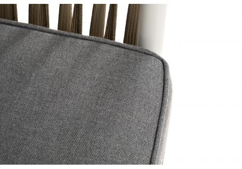  "Касабланка" диван 2-местный плетеный из роупа, каркас алюминий светло-серый (RAL7035) муар, роуп серо-коричневый 23мм, ткань серая 017, фото 7 