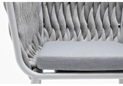  "Монако" стул плетеный из роупа, каркас алюминий светло-серый (RAL7035) муар, роуп светло-серый 40 мм, ткань светло-серая, фото 10 