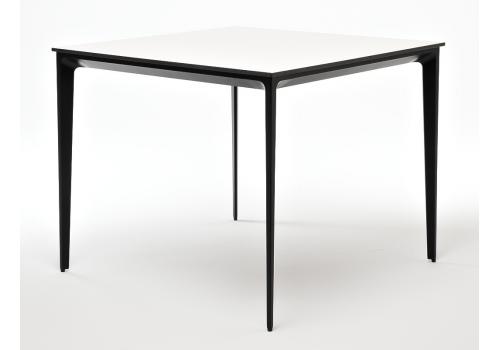  "Малага" обеденный стол из HPL 90х90см, цвет молочный, каркас черный, фото 1 