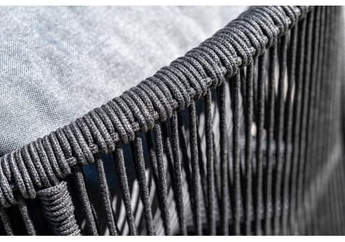  "Милан" лаунж-зона 4-местная плетеная из роупа (веревки), каркас алюминиевый темно-серый, роуп темно-серый, фото 14 