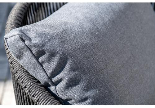  "Милан" лаунж-зона 4-местная плетеная из роупа (веревки), каркас алюминиевый темно-серый, роуп темно-серый, фото 18 