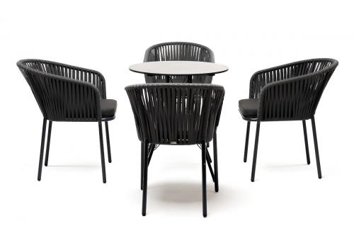  "Конте" обеденная группа на 4 персоны, круглый стол, цвет "серый гранит", фото 2 