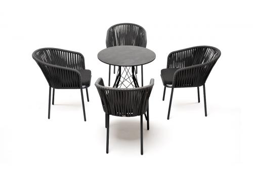  "Конте" обеденная группа на 4 персоны, круглый стол, цвет "серый гранит", фото 3 