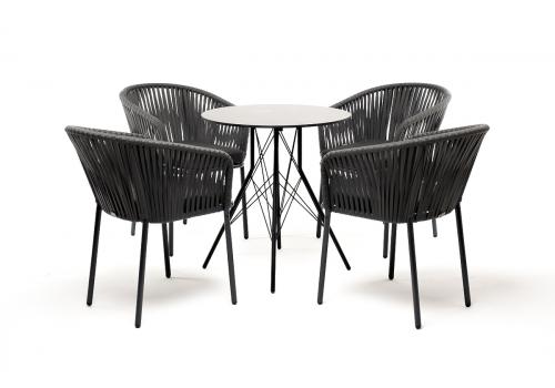  "Конте" обеденная группа на 4 персоны, круглый стол, цвет "серый гранит", фото 4 