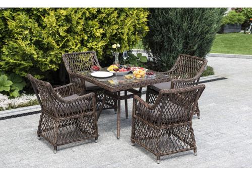  "Айриш" обеденная группа плетеная на 4 персоны, цвет коричневый, фото 1 