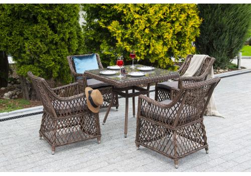  "Айриш" обеденная группа плетеная на 4 персоны, цвет коричневый, фото 4 