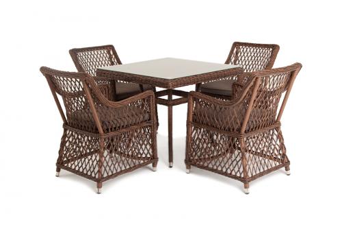  "Айриш" обеденная группа плетеная на 4 персоны, цвет коричневый, фото 5 