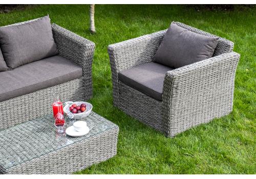  "Капучино" журнальный столик из искусственного ротанга (гиацинт), цвет cерый, фото 6 