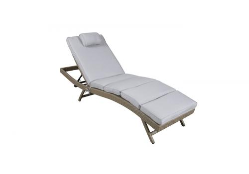  "Лиссабон" шезлонг из искусственного ротанга, цвет соломенный, фото 1 