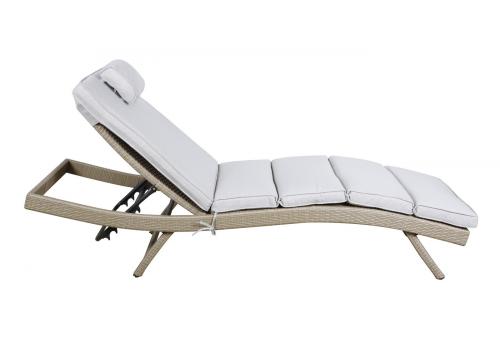  "Лиссабон" шезлонг из искусственного ротанга, цвет соломенный, фото 2 