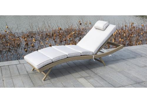  "Лиссабон" шезлонг из искусственного ротанга, цвет соломенный, фото 6 