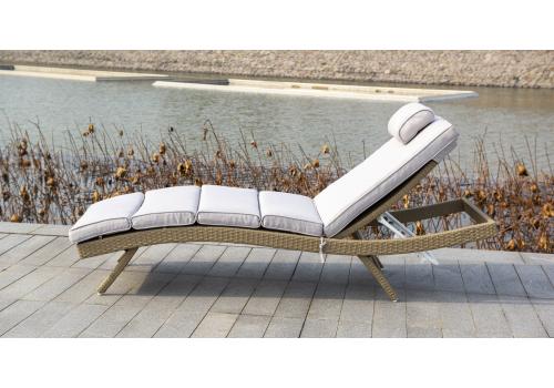  "Лиссабон" шезлонг из искусственного ротанга, цвет соломенный, фото 7 