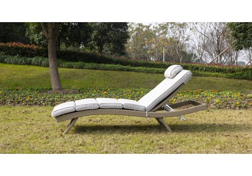  "Лиссабон" шезлонг из искусственного ротанга, цвет соломенный, фото 8 