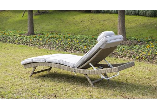  "Лиссабон" шезлонг из искусственного ротанга, цвет соломенный, фото 9 