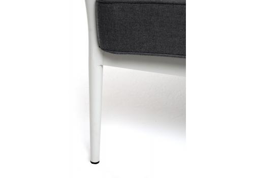  "Касабланка" диван 3-местный плетеный из роупа, каркас алюминий светло-серый (RAL7035) муар, роуп серо-коричневый 23мм, ткань серая 017, фото 9 