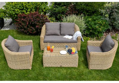  "Кон Панна" лаунж-зона из искусственного ротанга, цвет соломенный, фото 1 