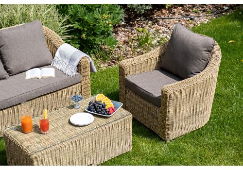  "Кон Панна" лаунж-зона из искусственного ротанга, цвет соломенный, фото 4 