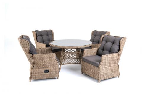  "Лацио" обеденная группа из искусственного ротанга, цвет соломенный, фото 1 