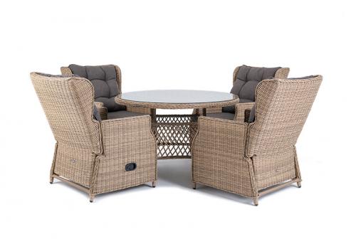  "Лацио" обеденная группа из искусственного ротанга, цвет соломенный, фото 2 
