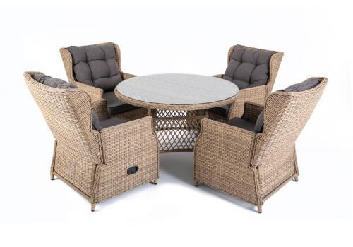  "Лацио" обеденная группа из искусственного ротанга, цвет соломенный, фото 3 