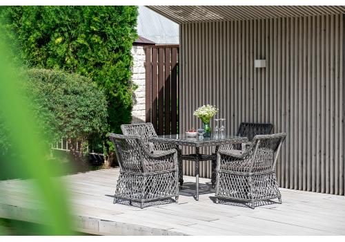  "Айриш" обеденная группа плетеная на 4 персоны, цвет графит, фото 3 