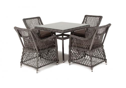  "Айриш" обеденная группа плетеная на 4 персоны, цвет графит, фото 12 