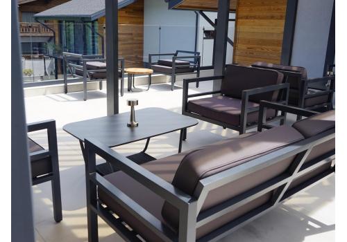  "Эстелья" кресло, каркас алюминий темно-серый (RAL7024) муар, ткань темно-серая 027, фото 3 