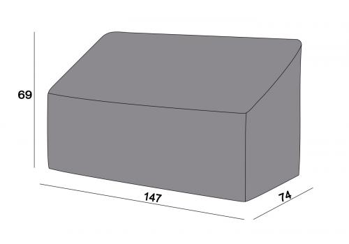  Защитный чехол на диван Канны, двухместный, цвет серый, фото 2 