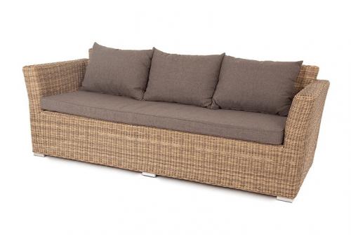  "Капучино" диван из искусственного ротанга трехместный, цвет соломенный, фото 1 