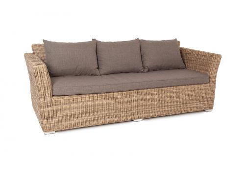  "Капучино" диван из искусственного ротанга трехместный, цвет соломенный, фото 2 