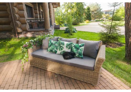  "Капучино" диван из искусственного ротанга трехместный, цвет соломенный, фото 5 