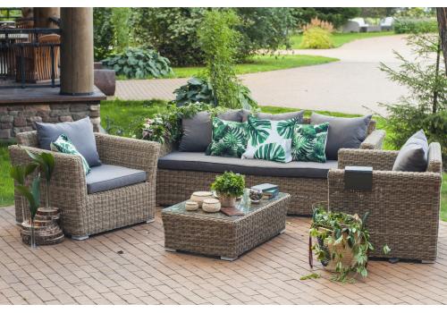  "Капучино" диван из искусственного ротанга трехместный, цвет соломенный, фото 7 