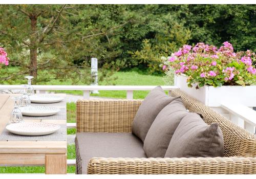  "Капучино" диван из искусственного ротанга трехместный, цвет соломенный, фото 8 