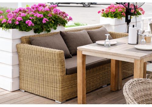  "Капучино" диван из искусственного ротанга трехместный, цвет соломенный, фото 11 