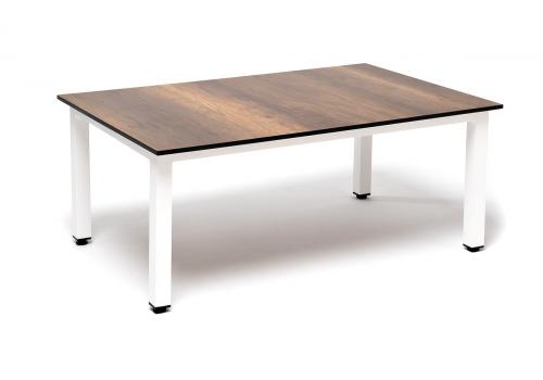  "Канны" журнальный столик из HPL 90х60, H40, каркас белый, цвет столешницы "дуб", фото 1 