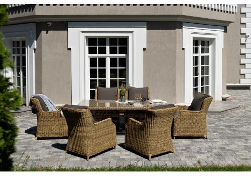  "Неаполь" обеденная группа плетеная из искусственного ротанга, цвет соломенный, фото 2 