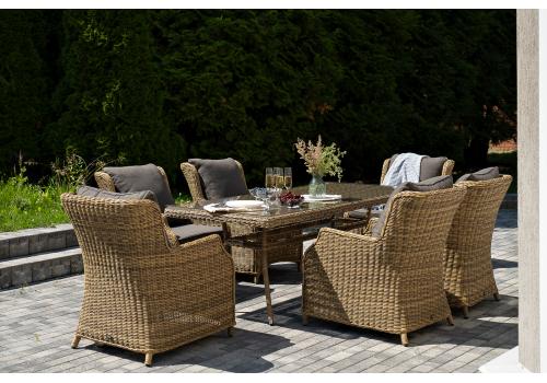  "Неаполь" обеденная группа плетеная из искусственного ротанга, цвет соломенный, фото 4 