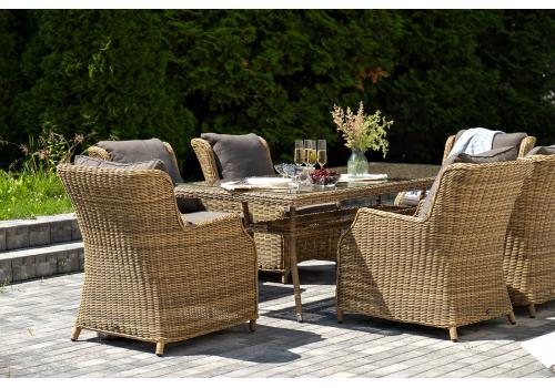  "Неаполь" обеденная группа плетеная из искусственного ротанга, цвет соломенный, фото 5 